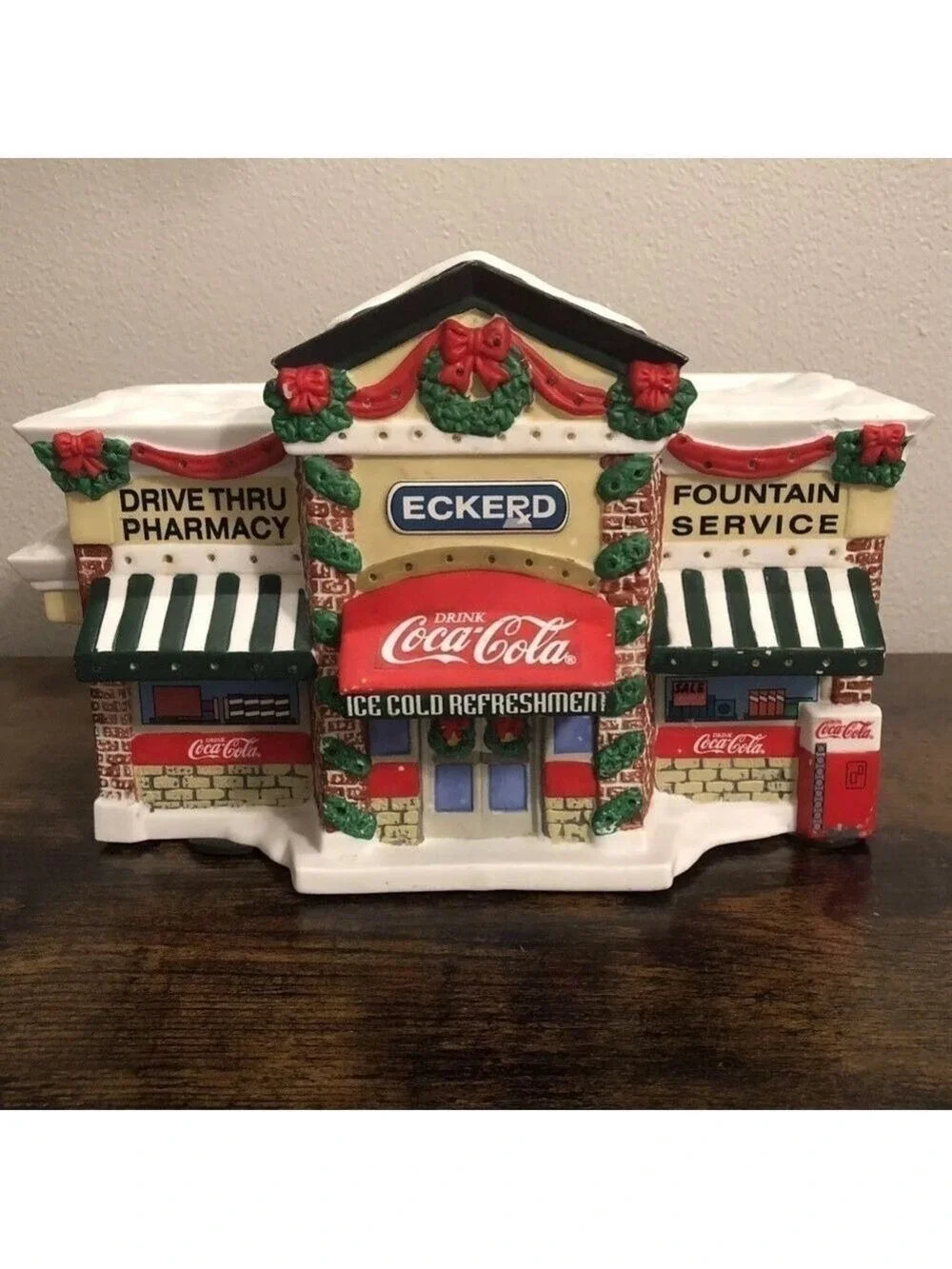 Vintage Coca-Cola Eckerd Pharmacy Town Square Collection Light Up Village House